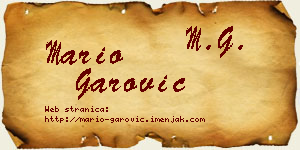 Mario Garović vizit kartica